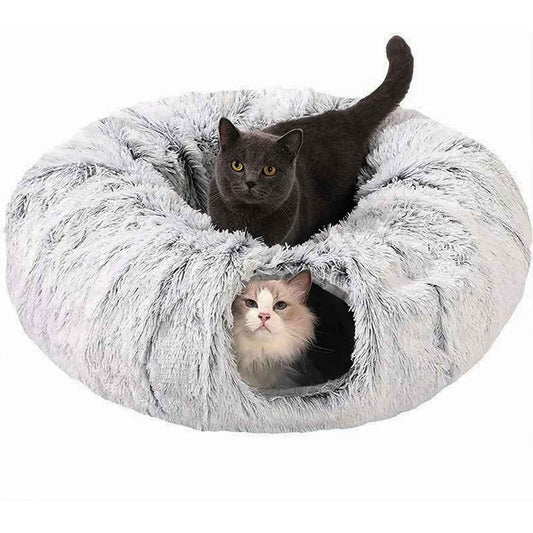 lit pour chat deux peluche 