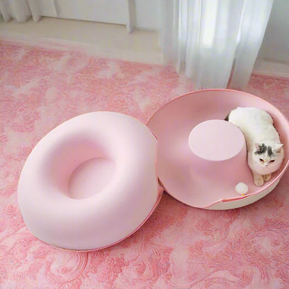 lit pour chat rose ouvert