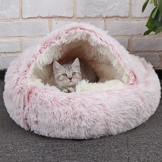 panier pour chat dans le rose