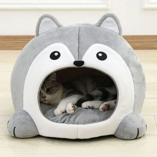 panier pour chat dort paisiblement