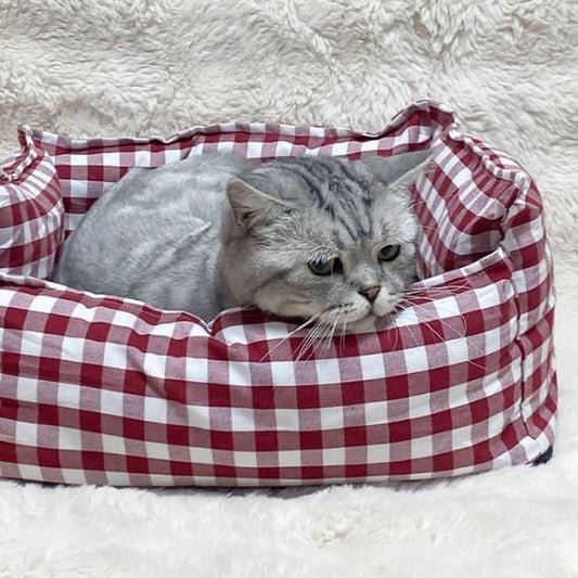panier pour chat minou gris