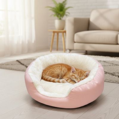 panier pour chat rose doux
